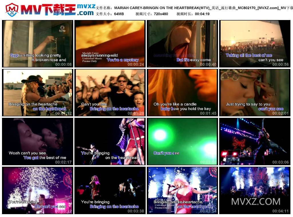 MARIAH CAREY-BRINGIN ON THE HEARTBREAK(MTV)_英语_流行歌曲_MC802170